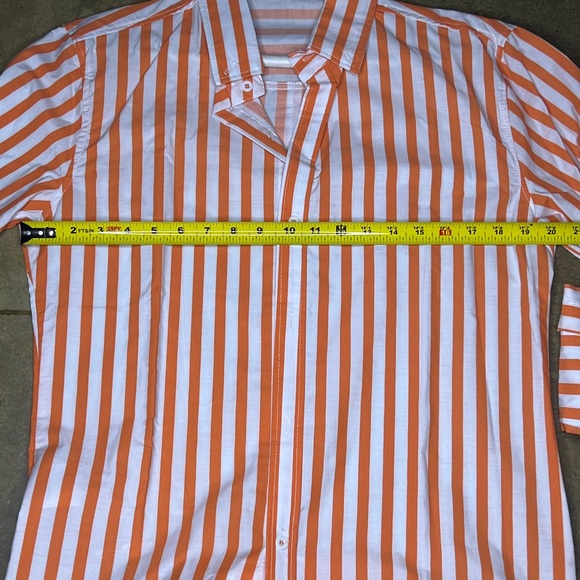 Zune Poar Orange and White dress shirt - Picture 6 of 8